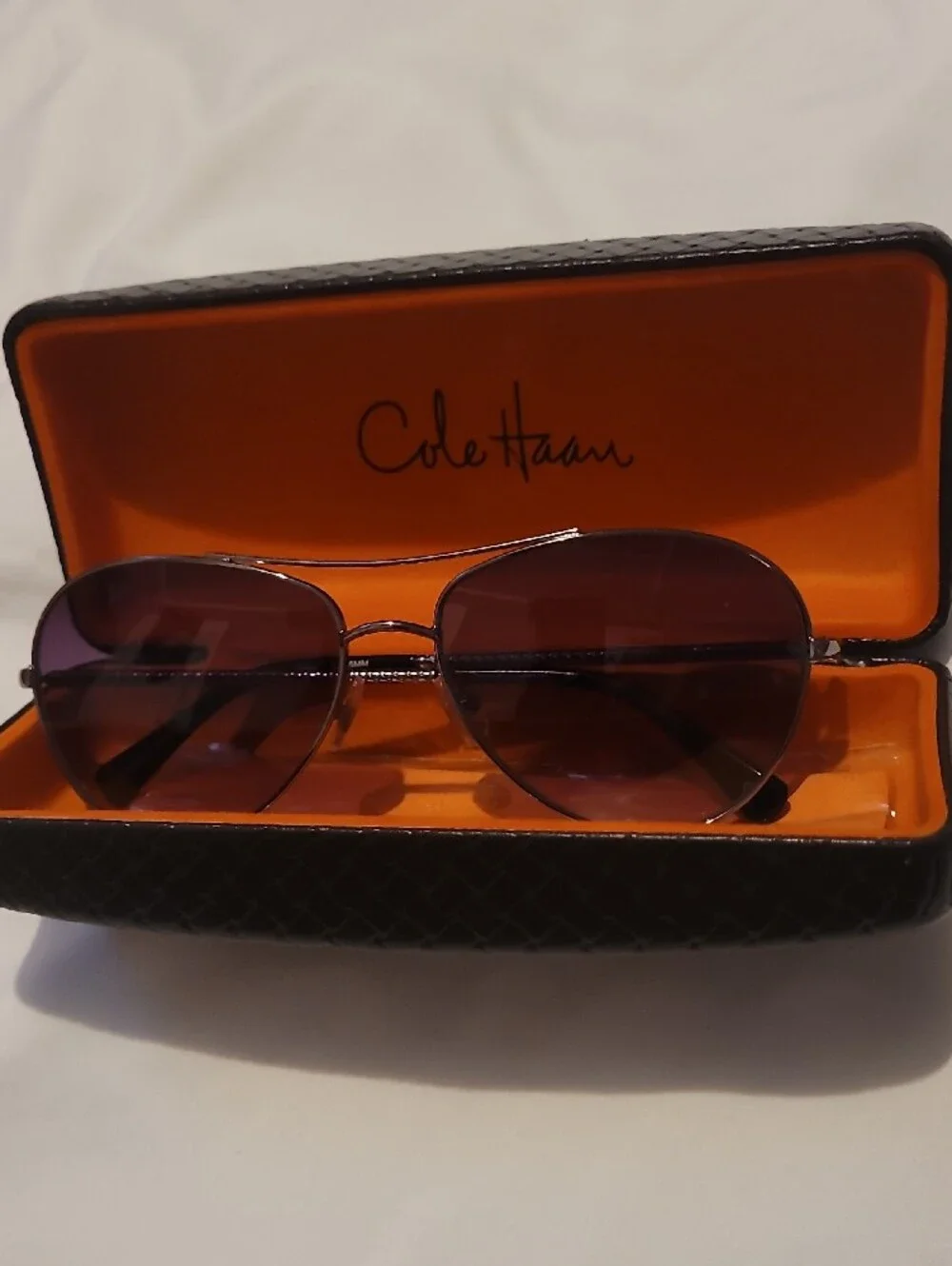 Cole Haan Aviator Sunglasses with Purple Lenses
